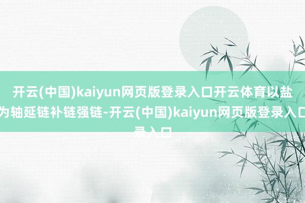 开云(中国)kaiyun网页版登录入口开云体育以盐为轴延链补链强链-开云(中国)kaiyun网页版登录入口