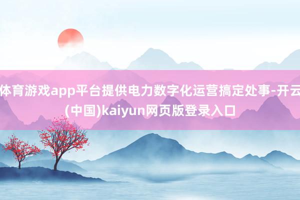 体育游戏app平台提供电力数字化运营搞定处事-开云(中国)kaiyun网页版登录入口