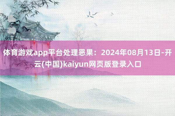 体育游戏app平台处理恶果：2024年08月13日-开云(中国)kaiyun网页版登录入口