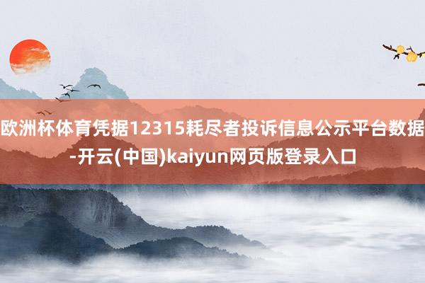 欧洲杯体育凭据12315耗尽者投诉信息公示平台数据-开云(中国)kaiyun网页版登录入口